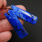 Lapis Earring Pair With Pyrite Rectangle Cabochon Cab Pair Drilled Matched Earrings Natural Stone Bead Pair E2778