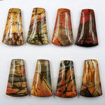 Undrilled Natural Red Creek Jasper Stone Cabochon Set Trapezoid Cab Picasso Jasper Cherry Creek Jasper Cabochon Set C277