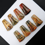 Undrilled Natural Red Creek Jasper Stone Cabochon Set Trapezoid Cab Picasso Jasper Cherry Creek Jasper Cabochon Set C277