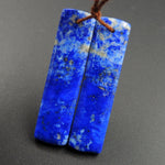 Lapis Earring Pair With Pyrite Rectangle Cabochon Cab Pair Drilled Matched Earrings Natural Stone Bead Pair E2763