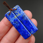 Lapis Earring Pair With Pyrite Rectangle Cabochon Cab Pair Drilled Matched Earrings Natural Stone Bead Pair E2763
