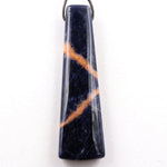 Orange Sodalite Pendant Drilled Trapezoid Natural Stone Statement Pendant Side Drilled Long Multi Color Blue Orange Sodalite