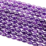 AA Natural Amethyst Barrel Beads Drum Rice Nugget Genuine Real Rich Purple Amethyst Gemstone Beads 16" Strand