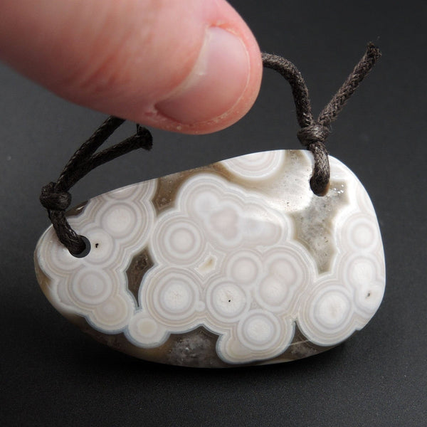 Ocean Jasper Pendant Natural Ocean Jasper Pendant Yellow Orange White Grey Green Drilled Two Hole Pendant P1371