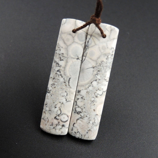 Natural Galaxy Jasper Earring Pair Rectangle Cabochon Cab Pair Drilled Matched Earrings Bead Pair Natural Stone E2665