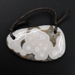 Ocean Jasper Pendant Natural Ocean Jasper Pendant Yellow Orange White Grey Green Drilled Two Hole Pendant P1371