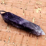 Drilled Natural Chevron Amethyst Pendant Double Terminated Point Rich Dark Purple Gemstone Pendant Bead Side Drilled Pendant