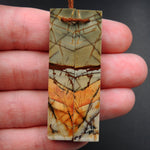 Natural Red Creek Jasper Earring Pair Supple Long Flat Rectangle Cabochon Cab Pair Drilled Matched Earrings Bead Pair E3241