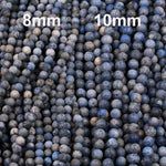 Blue Dumortierite 8mm Matte Round Beads 10mm Matte Round Beads Natural Blue Stone Matte Finish Earthy Beads 16" Strand