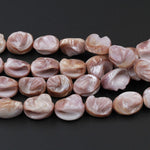 Natural Mauve Pink Shell Beads Rough Raw Organic Nugget Purple Pink Unique Freeform Irregular Chunky Shell Beads 16" Strand