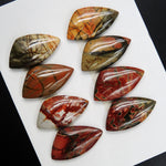 Undrilled Natural Red Creek Jasper Stone Cabochon Set Freeform Irregular Cab Picasso Jasper Cherry Creek Jasper Cabochon Set C215