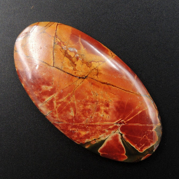Red Creek Jasper Undrilled Multicolored Oval Natural Stone Cabochon Cab C193