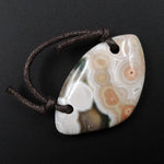Ocean Jasper Pendant Natural Ocean Jasper Pendant Yellow White Green Drilled Two Hole Pendant P1269