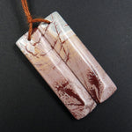 Natural Sonora Dendritic Rhyolite Earring Pair Rectangle Cabochon Cab Pair Drilled Matched Earrings Bead Pair E1611