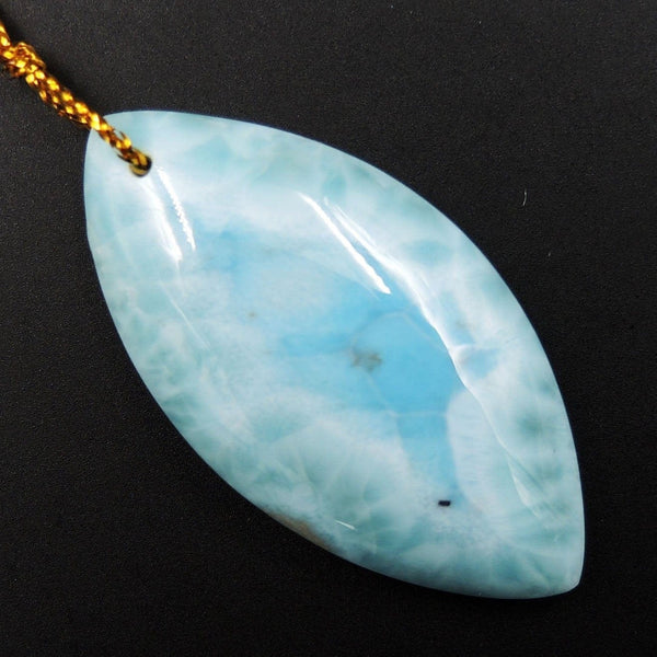Natural AAA+ Quality Blue Larimar Pendant Stone Front Drilled Freeform Irregular Pendant Hand Cut Large Focal Bead P1958