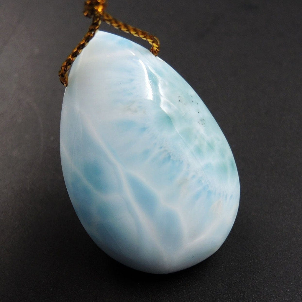 Natural AAA+ Quality Blue Larimar Pendant Stone Side Drilled Teardrop Pendant Hand Cut Large Focal Bead Stone P1945