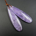 Natural Violet Amethyst Earring Pair Teardrop Cabochon Cab Pair Drilled Matched Earrings Bead Pair Stone E1452
