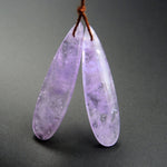 Natural Violet Amethyst Earring Pair Teardrop Cabochon Cab Pair Drilled Matched Earrings Bead Pair Stone E1452