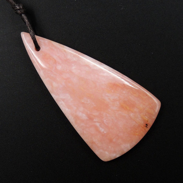 Peruvian Pink Opal Pendant Triangle Pendant Cabochon Cab Drilled Natural Stone Bead Pendant P1895