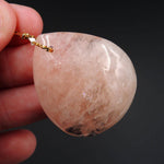 Natural Morganite Pendant Pink Beryl Aquamarine Pendant Drilled Teardrop Pendant P1234