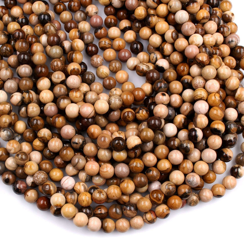 Rare Natural Royal Sahara Jasper 6mm 8mm 10mm Round Beads ONLY FROM STONESDIRECT 16" Strand