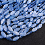 Natural Blue Kyanite Long Oval Beads 14mm AAA Grade Real Genuine Kyanite Gemstone 16" Strand