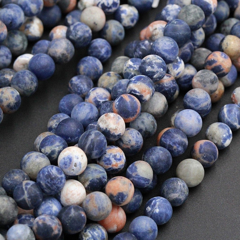 Matte Orange Sodalite 6mm Round 8mm Round Matte 10mm Matte Round Beads 14mm Matte Round Natural African Sodalite Round Beads 16" Strand