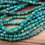 Natural Turquoise Freeform Rounded Nuggets Genuine Real Stunning Blue Green Turquoise Gemstone Beads 15.5" Strand
