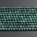 Rare Teal Green Apatite 4mm 6mm 8mm 10mm Round Beads Natural Green Gemstone Round Beads Unusual Green Stone 16" Strand