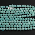 Natural Brazilian Amazonite 6mm 8mm Round Beads High Quality Solid Pastel Sea Blue Green Gemstone Beads 16" Strand
