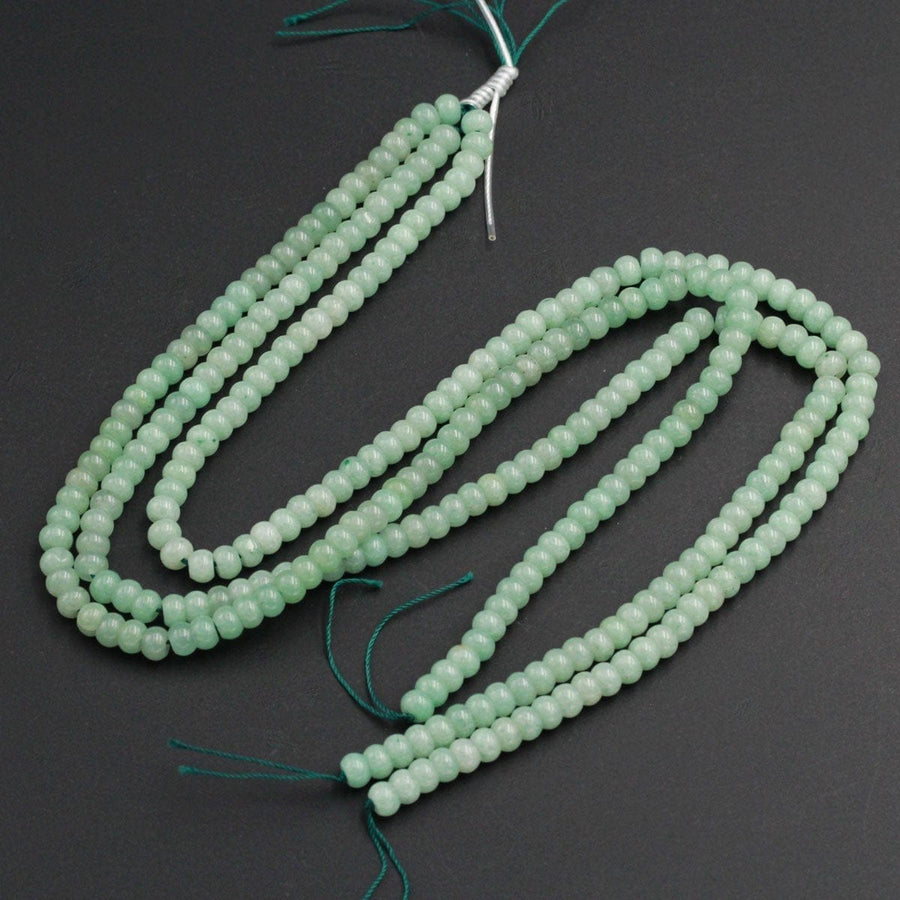 Natural Green Aventurine Beads Thick Rondelle 6mm 8mm Natural Green Gemstone 16" Strand