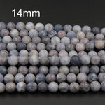 Matte Natural Iolite Round Beads 4mm 6mm 8mm 10mm 12mm 14mm Real Genuine Iolite Gemstone 16" Strand