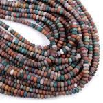 Matte Indian Rainbow Agate Rondelle Beads 6x4mm 8x5mm 10x6mm 16" Strand