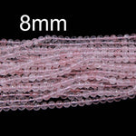 A Grade Extra Gemmy Natural Pink Rose Quartz Faceted Round Beads 4mm 6mm 8mm 10mm Round Beads Strand
