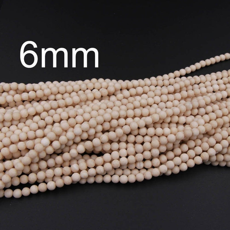 Natural Fossil Jasper River Stone 4mm Matte Round 6mm Matte Round Beads 8mm Matte Round Beads 10mm Matte Round Beads 16" Strand
