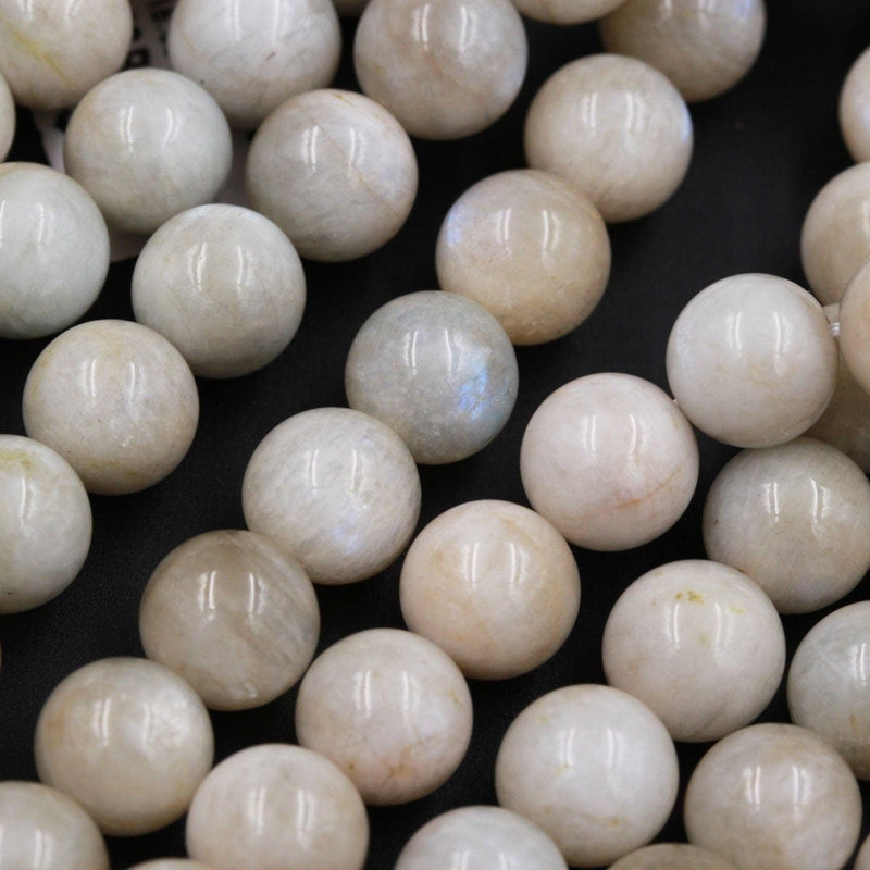 Rare! Natural Siberian Moonstone 6mm 8mm 10mm Round Beads Blue Flashes Exclusively From Us 16" Strand