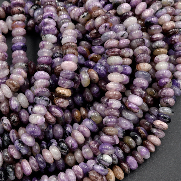 Natural Charorite Rondelle Beads High Quality Purple Russian Charoite 6mm Rondelle beads Natural Purple Gemstone 16" Strand