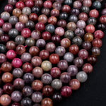 Real Genuine Natural Spinel 8mm 9mm 10mm Round Beads Natural Multicolor Red Pink Blue Golden Peach Yellow Teal Purple Gemstone 16" Strand