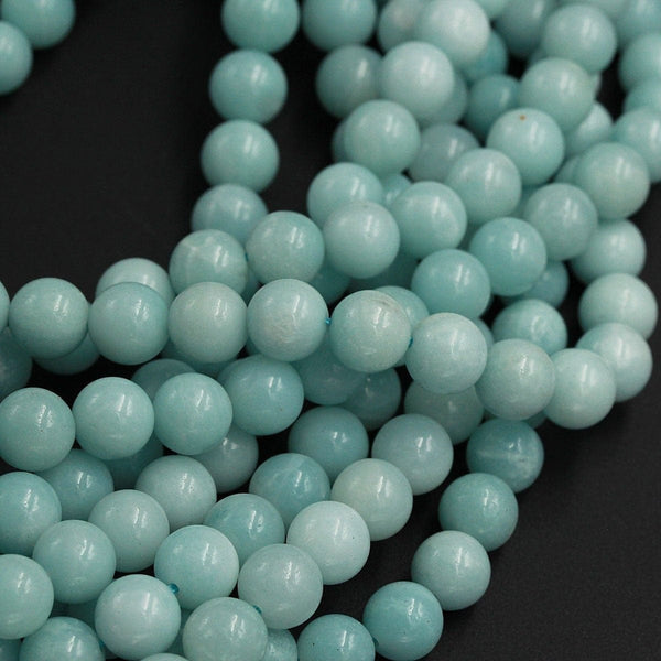 Natural Brazilian Amazonite 6mm 8mm Round Beads High Quality Solid Pastel Sea Blue Green Gemstone Beads 16" Strand