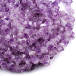 Raw Natural Amethyst Flower Beads Center Drilled Freeform Rough Organic Nugget Stunning Purple Amethyst Gemstone 16" Strand