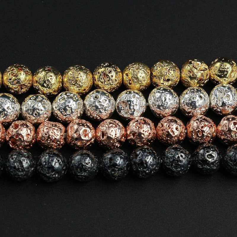 Black Lava Beads, 4mm 6mm 8mm 10mm 12mm Round Volcanic Rock Beads