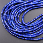 Natural Lapis Heishi Beads 7mm Rondelle Superior AAA Quality Stunning Genuine Blue Lapis Gemstone 15.5" Strand