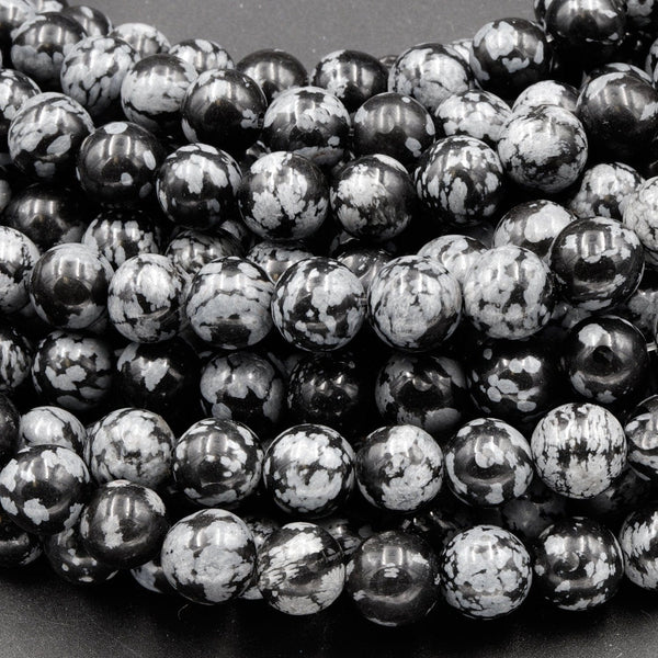 Natural Snowflake Obsidian Rondelle Heishi 4mm Beads Gemstone