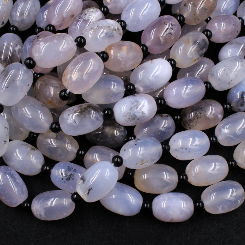 Icy! Natural Angel Chalcedony Beads Drum Barrel Cylinder Large Thick Chunky Smooth Beads 20mm Gemmy Translucent Gemstone 16" Strand