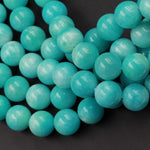 Natural Peruvian Amazonite Round Beads 12mm Sea Blue Gemstone AAA High Quality Beads 16" Strand