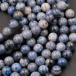 Natural White Snow Dumortierite Round Beads 8mm Round Beads 10mm Round Beads 12mm Round Beads 16" Strand