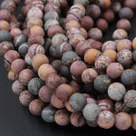 Matte Sonora Dendritic Rhyolite 6mm Round Beads 8mm Round Beads Matte High Quality Rare Jasper 16" Strand