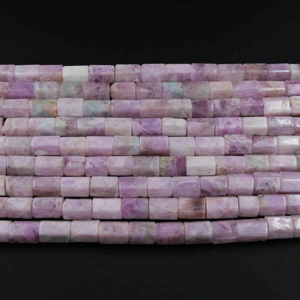 Natural Multicolor Kunzite Nugget Large Chunky Faceted Tube Beads 16" Strand