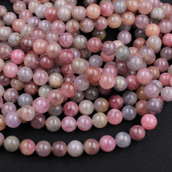 Real Genuine Natural Spinel 8mm 9mm 10mm Round Beads Natural Multicolor Pastel Pink Blue Golden Peach Yellow Teal Purple Gemstone 16" Strand