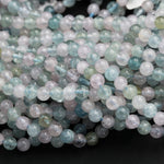 Pastel Beryl Blue Green Aquamarine Pink Morganite 6mm Round Beads Real Genuine Natural Beryl Aquamarine Morganite Gemstone 16" Strand